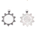 20mm Zinc Alloy Floral Round Tray Charm Pendant for DIY Necklace Bracelet Jewelry Making view 2