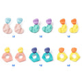 Candy Color Matte Acrylic Geometric Round Heart Statement Drop Earrings For Women Earrings view 4