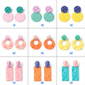 Candy Color Matte Acrylic Geometric Round Heart Statement Drop Earrings For Women Earrings view 3