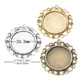 24mm Zinc Alloy Round Bezel Charm Pendant for DIY Necklace Bracelet Jewelry Making view 1