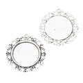 24mm Zinc Alloy Round Bezel Charm Pendant for DIY Necklace Bracelet Jewelry Making view 4