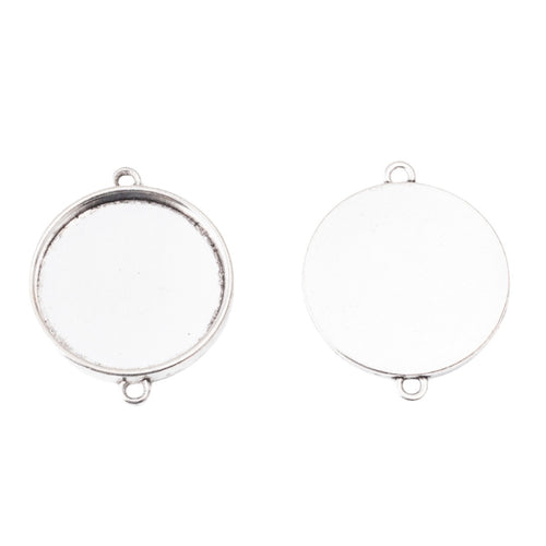 25mm Zinc Alloy Round Bezel Charm Pendant No.118798 for DIY Necklace Bracelet Jewelry Making