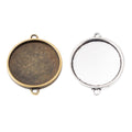 25mm Zinc Alloy Round Bezel Charm Pendant No.118798 for DIY Necklace Bracelet Jewelry Making view 4