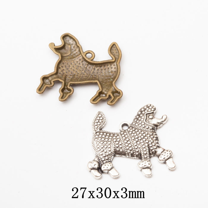 Zinc Alloy Poodle Charm Pendant for DIY Necklace Bracelet Jewelry Making
