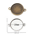 20mm Zinc Alloy Round Bezel Tray Charm Pendant No.682779 for DIY Necklace Bracelet Jewelry Making view 1