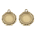 14mm Zinc Alloy Round Bezel Charm Pendant for DIY Necklace Bracelet Jewelry Making view 3
