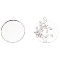 35mm Zinc Alloy Round Bezel Charm Pendant No.054728 for DIY Necklace Bracelet Jewelry Making view 2