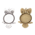 25mm Zinc Alloy Owl Round Bezel Charm Pendant for DIY Necklace Bracelet Jewelry Making view 4