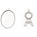 30x40mm Zinc Alloy Oval Bezel Setting Charm Pendant for DIY Necklace Bracelet Jewelry Making view 3