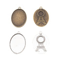 30x40mm Zinc Alloy Oval Bezel Setting Charm Pendant for DIY Necklace Bracelet Jewelry Making view 4