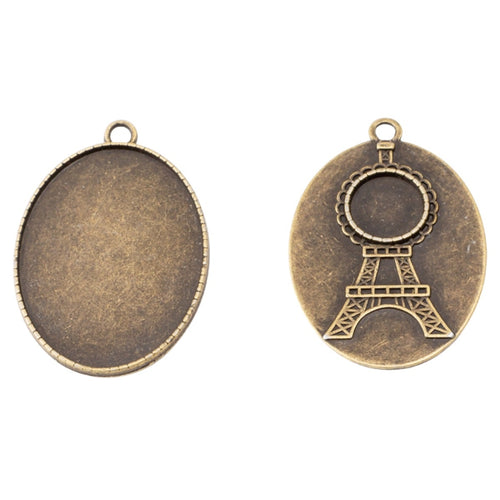 30x40mm Zinc Alloy Oval Bezel Setting Charm Pendant for DIY Necklace Bracelet Jewelry Making