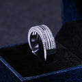 14K Gold Plated Cubic Zirconia Band Ring, European American Micro Pave Engagement Jewelry view 3