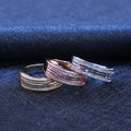14K Gold Plated Cubic Zirconia Band Ring, European American Micro Pave Engagement Jewelry view 4