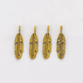Zinc Alloy Feather Leaf Charm Pendant No.901441 for DIY Necklace Bracelet Jewelry Making view 2