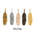 Zinc Alloy Feather Leaf Charm Pendant No.901441 for DIY Necklace Bracelet Jewelry Making view 1