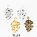 Zinc Alloy Leaf Charm Pendant No.813049 for DIY Necklace Bracelet Jewelry Making view 1