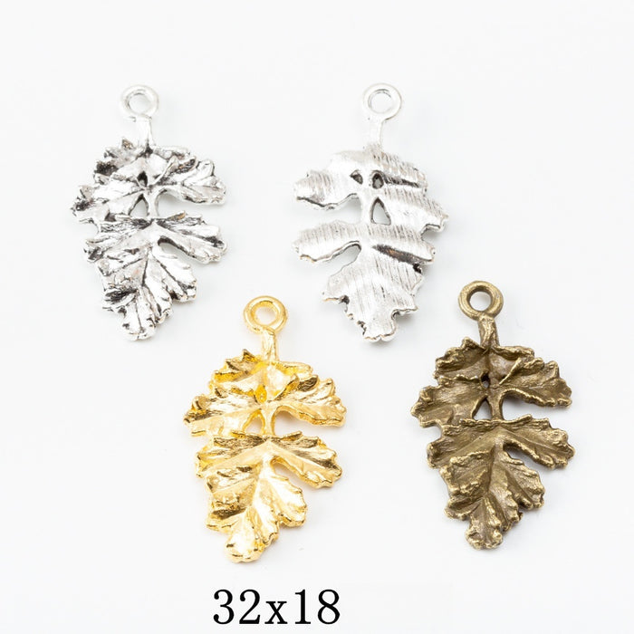 Zinc Alloy Leaf Charm Pendant No.813049 for DIY Necklace Bracelet Jewelry Making