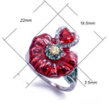 European Rose Flower Enamel Cloisonne Craft Ring Fashion Women's Statement Jewelry view 5