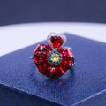 European Rose Flower Enamel Cloisonne Craft Ring Fashion Women's Statement Jewelry view 2