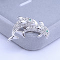 Alloy Rhinestone Dolphin Brooch Pin For Fashion Clothing Decoration view 2