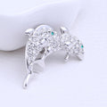 Alloy Rhinestone Dolphin Brooch Pin For Fashion Clothing Decoration view 4