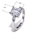 Square Zircon Engagement Wedding Ring For Women European American Fashion Jewelry view 5
