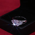 Simple Sapphire Blue Zircon Ring, European Style Women's Finger Ring Jewelry view 3