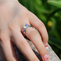 Simple Sapphire Blue Zircon Ring, European Style Women's Finger Ring Jewelry view 4