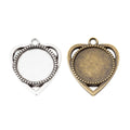 18mm Zinc Alloy Round Heart Bezel Charm Pendant for DIY Necklace Bracelet Jewelry Making view 4