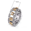 Fashion Modern Copper Rose Gold Plated Two Tone Full CZ Engagement Ring, Creative Jewelry view 5