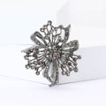 Gunmetal Alloy Full Rhinestone Bow Brooch Pin For Women's Coats view 1
