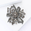 Gunmetal Alloy Full Rhinestone Bow Brooch Pin For Women's Coats view 3