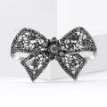 Gunmetal Alloy Bowknot Brooch Pin For Suits Coats And Apparel view 2
