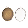 30x40mm Zinc Alloy Oval Bezel Charm Pendant No.909559 for DIY Necklace Bracelet Jewelry Making view 4