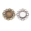 16mm Zinc Alloy Round Cabochon Tray Charm Pendant for DIY Necklace Bracelet Jewelry Making view 4