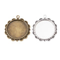 25mm Zinc Alloy Round Setting Charm Pendant for DIY Necklace Bracelet Jewelry Making view 4