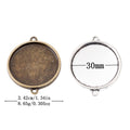30mm Zinc Alloy Round Bezel Charm Pendant No.675116 for DIY Necklace Bracelet Jewelry Making view 1