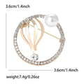 Alloy Rhinestone Round Brooch For Suits Dresses And Formal Wear view 5