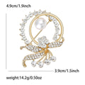 Alloy Pearl Rhinestone Floral Brooch For Women's Clothing view 6