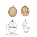 30x40mm Zinc Alloy Woman Head Charm Pendant for DIY Necklace Bracelet Jewelry Making view 1