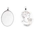 30x40mm Zinc Alloy Woman Head Charm Pendant for DIY Necklace Bracelet Jewelry Making view 3