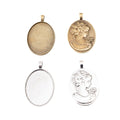 30x40mm Zinc Alloy Woman Head Charm Pendant for DIY Necklace Bracelet Jewelry Making view 4