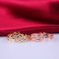 Punk Style Couple Ring, Gold Plated Copper Zircon Inlaid Fashion Hand Jewelry Accessory view 3