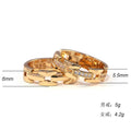 Punk Style Couple Ring, Gold Plated Copper Zircon Inlaid Fashion Hand Jewelry Accessory view 5