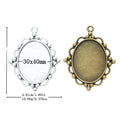 30x40mm Zinc Alloy Oval Bezel Charm Pendant No.650405 for DIY Necklace Bracelet Jewelry Making view 1