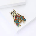 Alloy Rhinestone Colorful Insect Brooch Pin For Fashion Apparel view 4