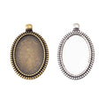 20x30mm Zinc Alloy Oval Bezel Charm Pendant No.837118 for DIY Necklace Bracelet Jewelry Making view 4
