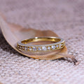 Japanese Minimalist Gold Plated Copper Ring, Hollow Vintage Commuter Style Delicate Jewelry view 3