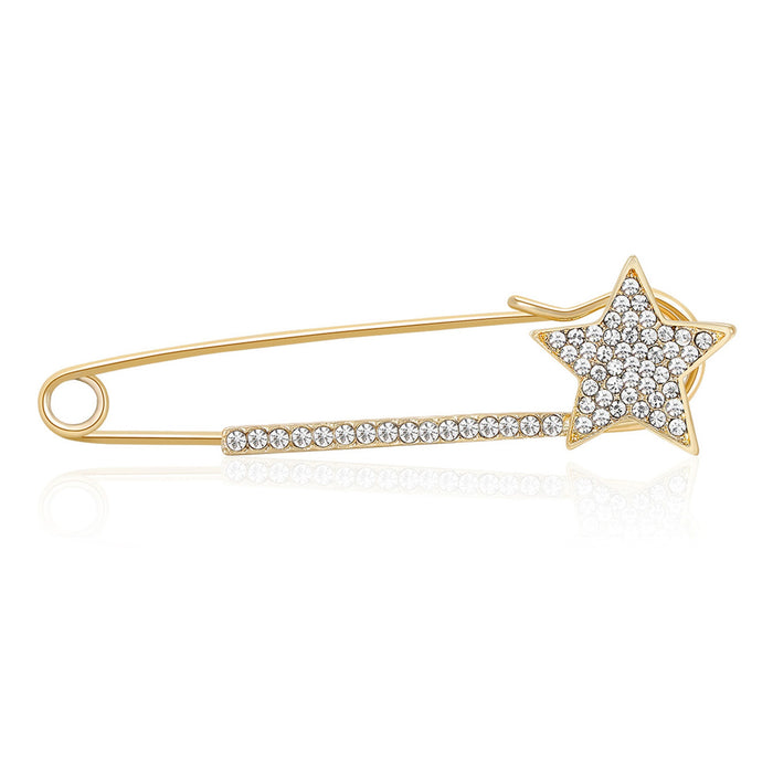 Electroplated Alloy Star Lapel Pin For Suits And Coats Brooch