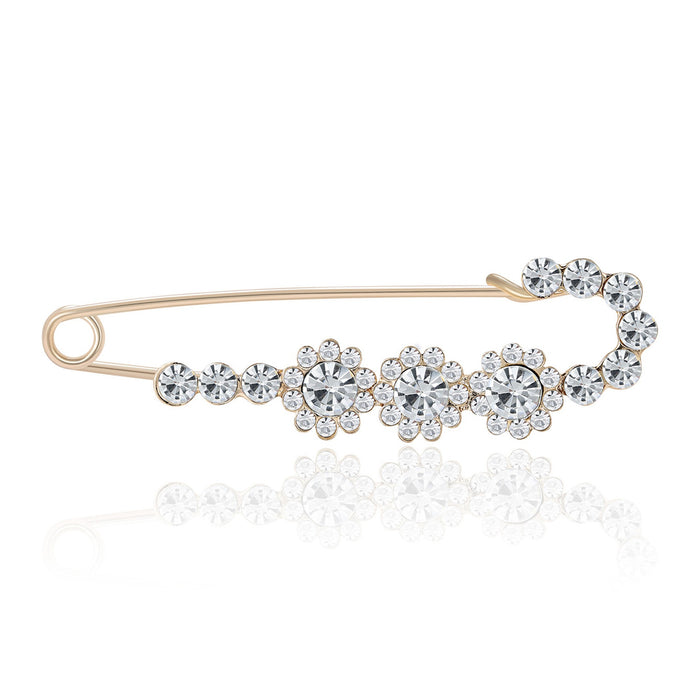 Alloy Rhinestone Classic Brooch Pin For Coats And Sweaters
